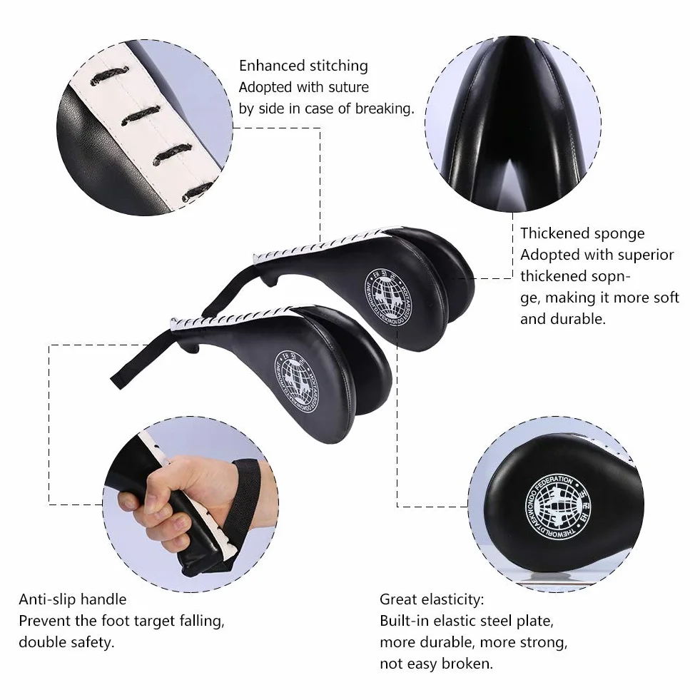 1Paire Entraînement Taekwondo Kick Pad Durable, Coussinets de Frappe en PU et en éponge, Taekwondo Kick Pad pour Le Taekwondo, l'art Martial, sports de combat, karaté - Pour enfants et adultes