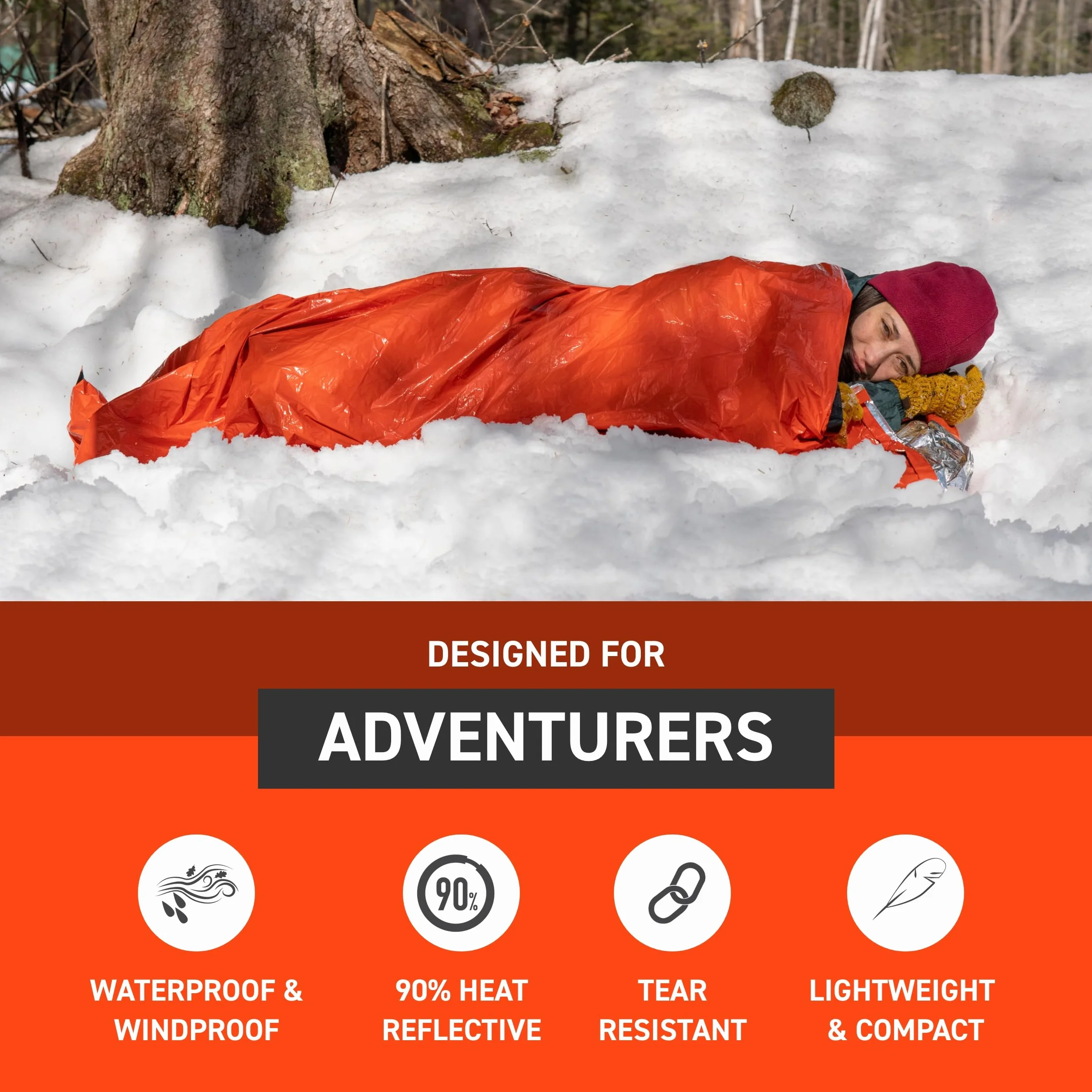 S.O.L. Survive Outdoors Longer S.O.L. 90% Reflective Ultra-Lightweight Emergency Bivvy, Multiple Colors