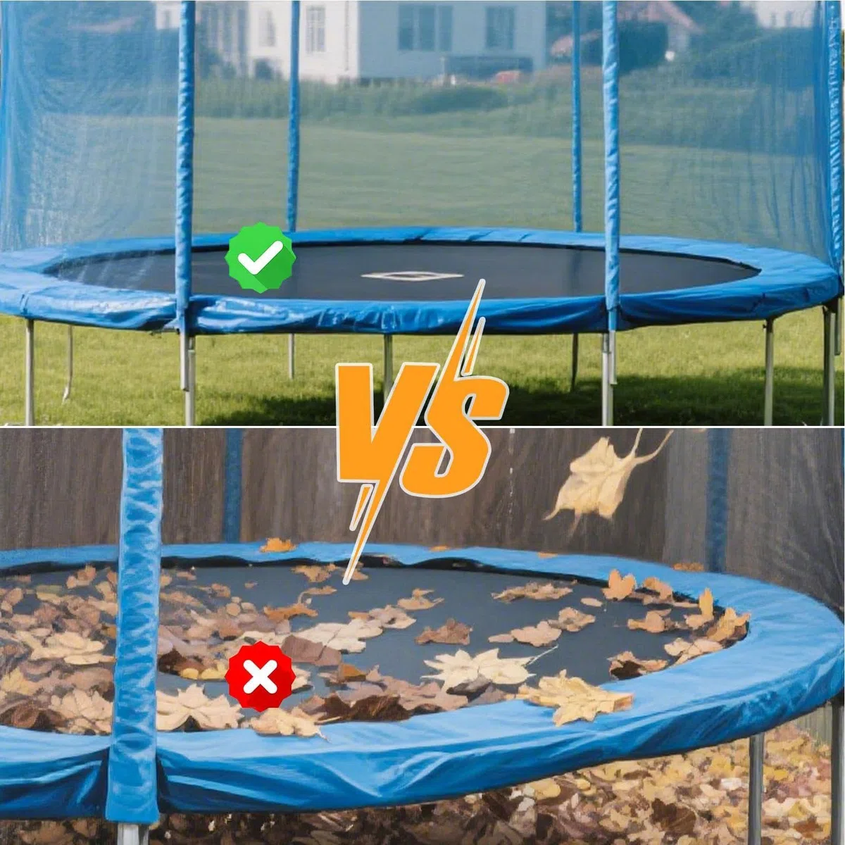 Générique Housse D'ombrage de Trampoline Ø 305 366 427 cm Toit Pare-S-oleil pour Trampoline 8 Barres, Anti-UV, imperméable & Anti-poussière Accessoires Trampolin, Facile à Installer