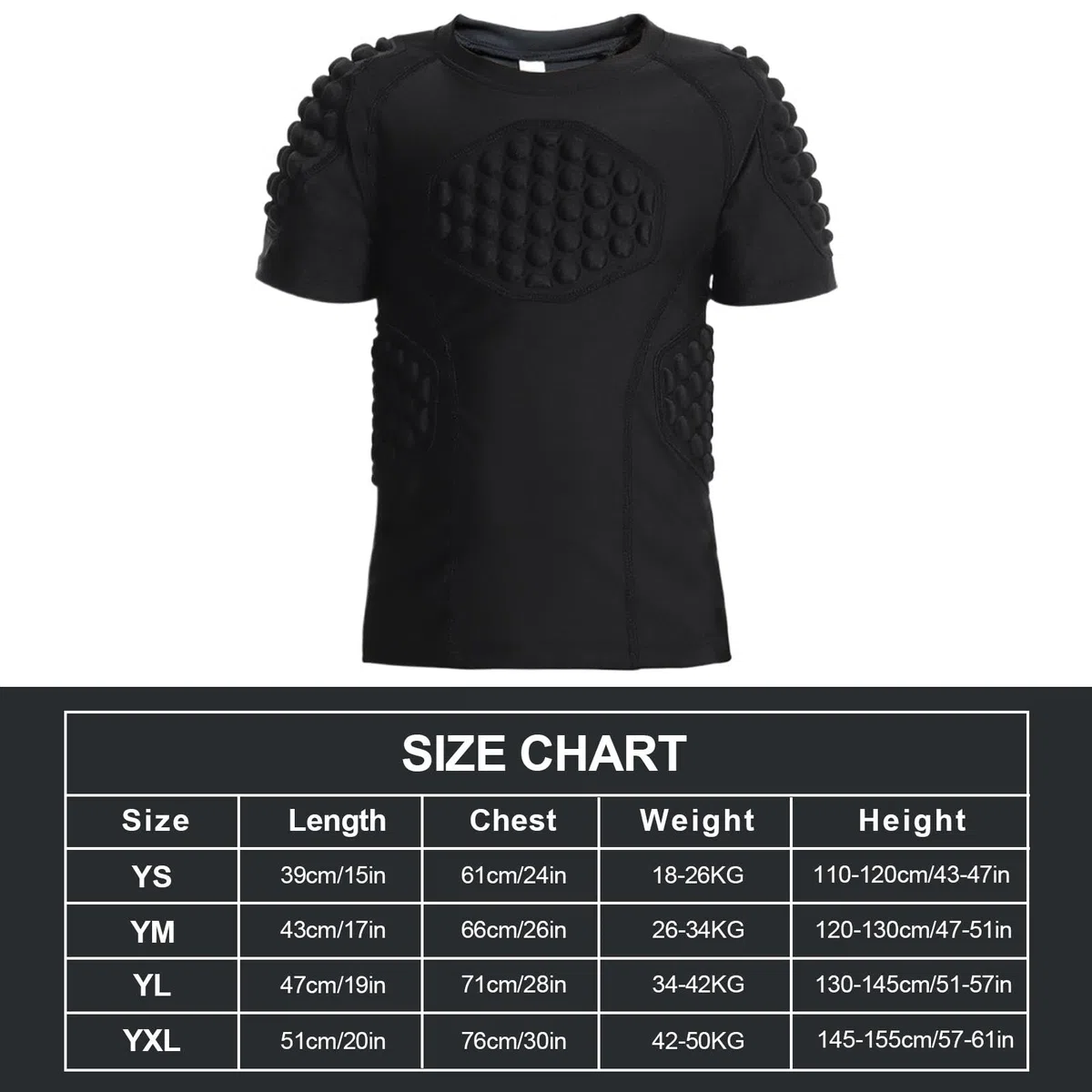 Protecteur de côtes de Football pour garçons rembourré, protège-Poitrine de Baseball pour Jeunes | Chemise de Protection rembourrée côtelée de Baseball,Chemises rembourrées pour à Manches