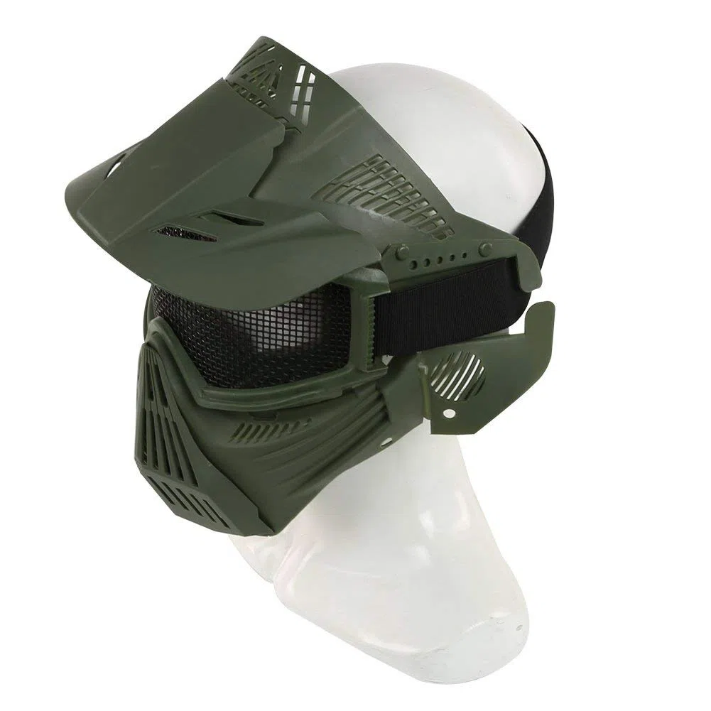 Masque Tactique en Acier pour Airsoft - Masque intégral en Maille - Masque de Protection Militaire - Idéal pour Paintball CS