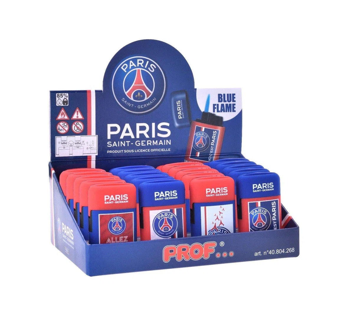 4 x Briquet Flamme tempête PSG - Collection Officielle Paris Saint Germain - T 4