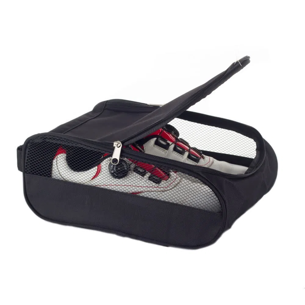 Sac à chaussures de golf pour homme et femme - Fermeture éclair - Avec ventilation - Noir