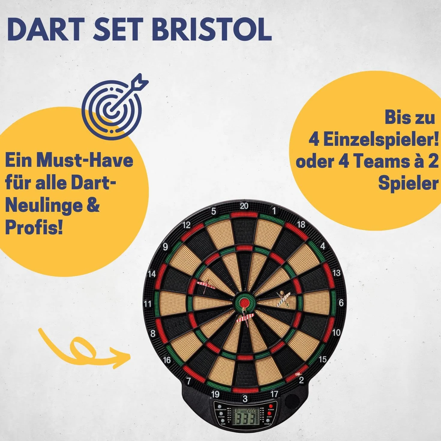 Best Sport Bristol Cible de fléchettes électronique Multicolore