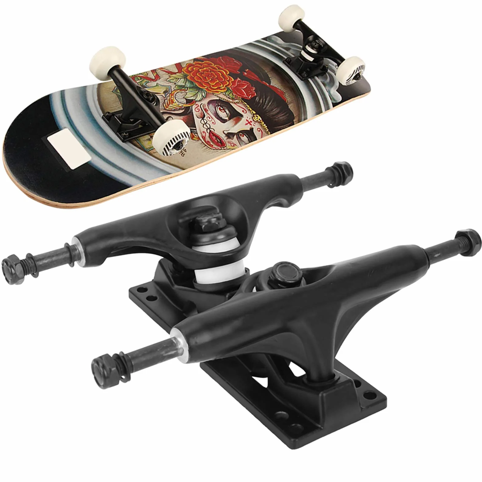 BuyWeek Trucks de Skateboard, 2 Pièces 4-8 Pouces Support de Camions de Skateboard Support de Planche à roulettes de Pont Professionnel pour Skateboard Longboard