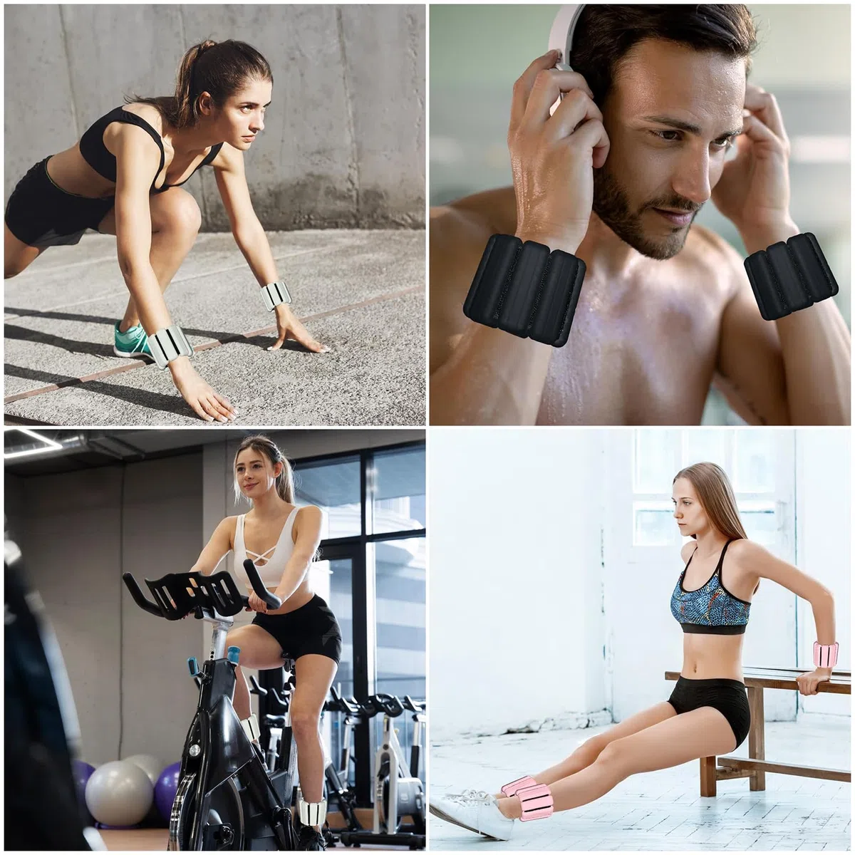 TOPESCT Lot de 2 poids réglables (450 g chacun), poignets et chevilles, pour yoga, danse, barre, pilates, cardio, aérobic, marche