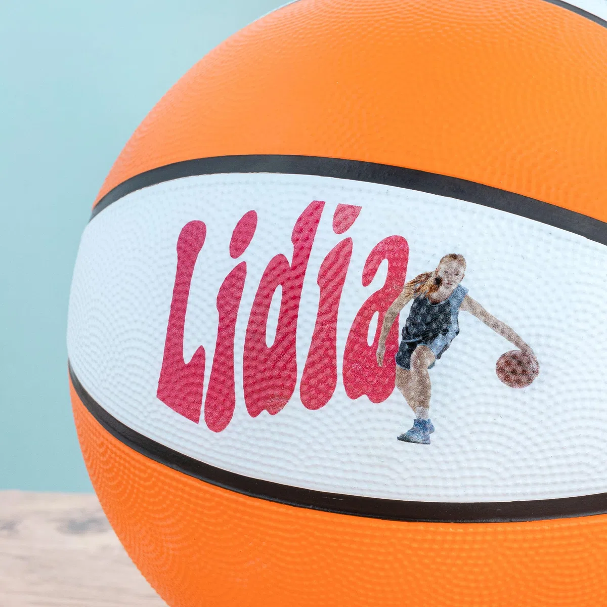 Wanapix | Ballon de Basket Personnalisé Décoratif | Basket Ball Taille 7 | avec Pied de Support | Ballon Basket Enfant et Adultes