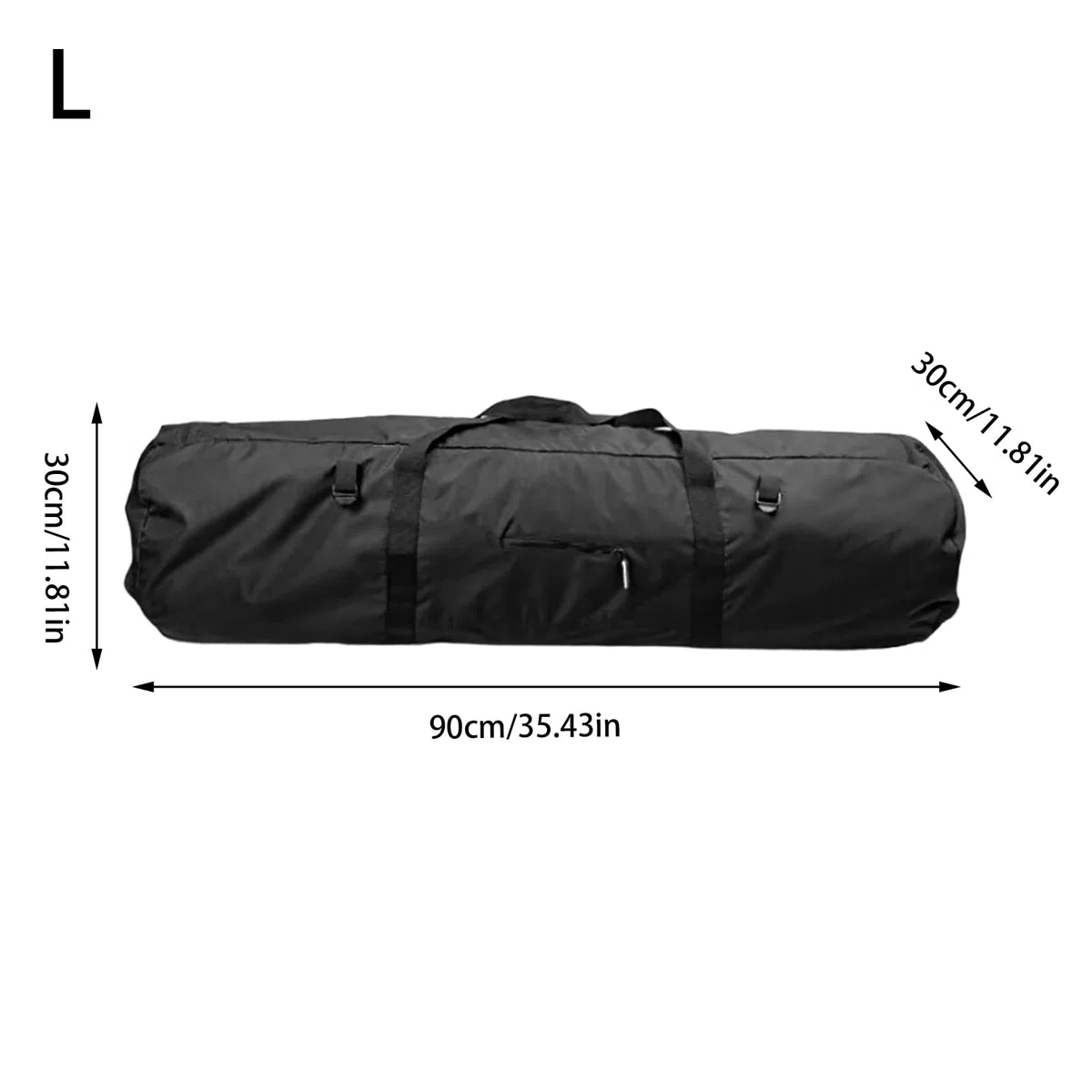 Sac de rangement imperméable pour tente de camping – Valise en toile Oxford résistante | Housse de transport pour matériel de camping en plein air | grande capacité et design pliable, Noir , L, Voir