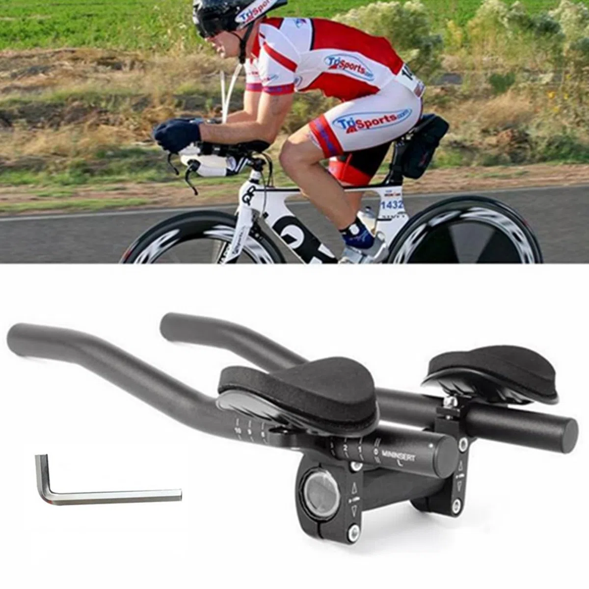 Rest Guidon d'Aluminium Réglable Appuie-Bras Barres pour Triathlon et Route VTT