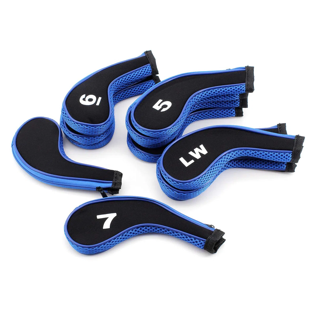 Capuchon de Protection pour Tête de Club de Golf - 12 Pcs Housses avec Fermeture Éclair - Protecteur pour Fers