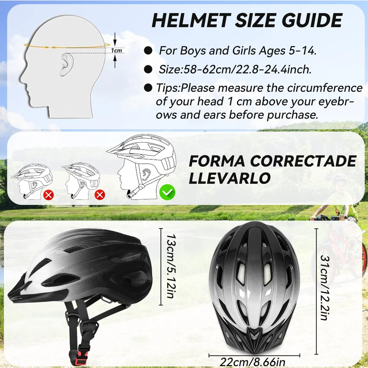 Casques de Protection pour Vélo, Casque de Vélo avec Visière, Réglables Casques de Protection pour Enfants, Casque Velo pour Enfants pour Vélo, Trottinette, Roller et Cyclisme