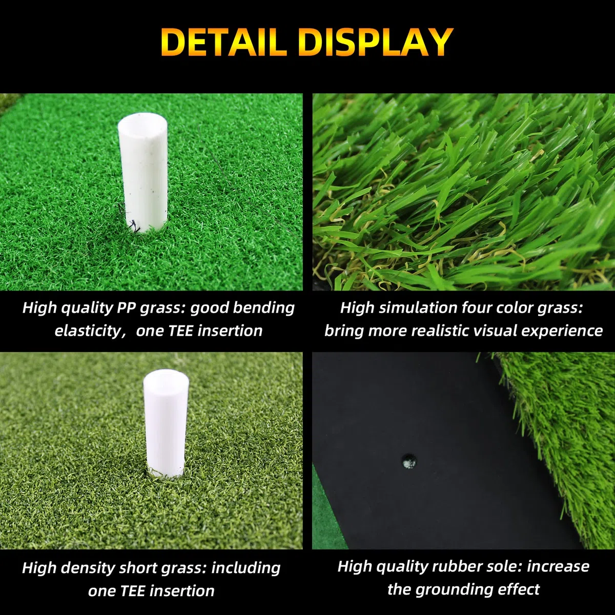 Scott Edward Golf Stroke Pad Rugged Lawn & Fairway Lawn Plusieurs Versions Tapis d'entraînement de Golf Portable Tapis d'entraînement intérieur et extérieur avec 3 Tee en Caoutchouc