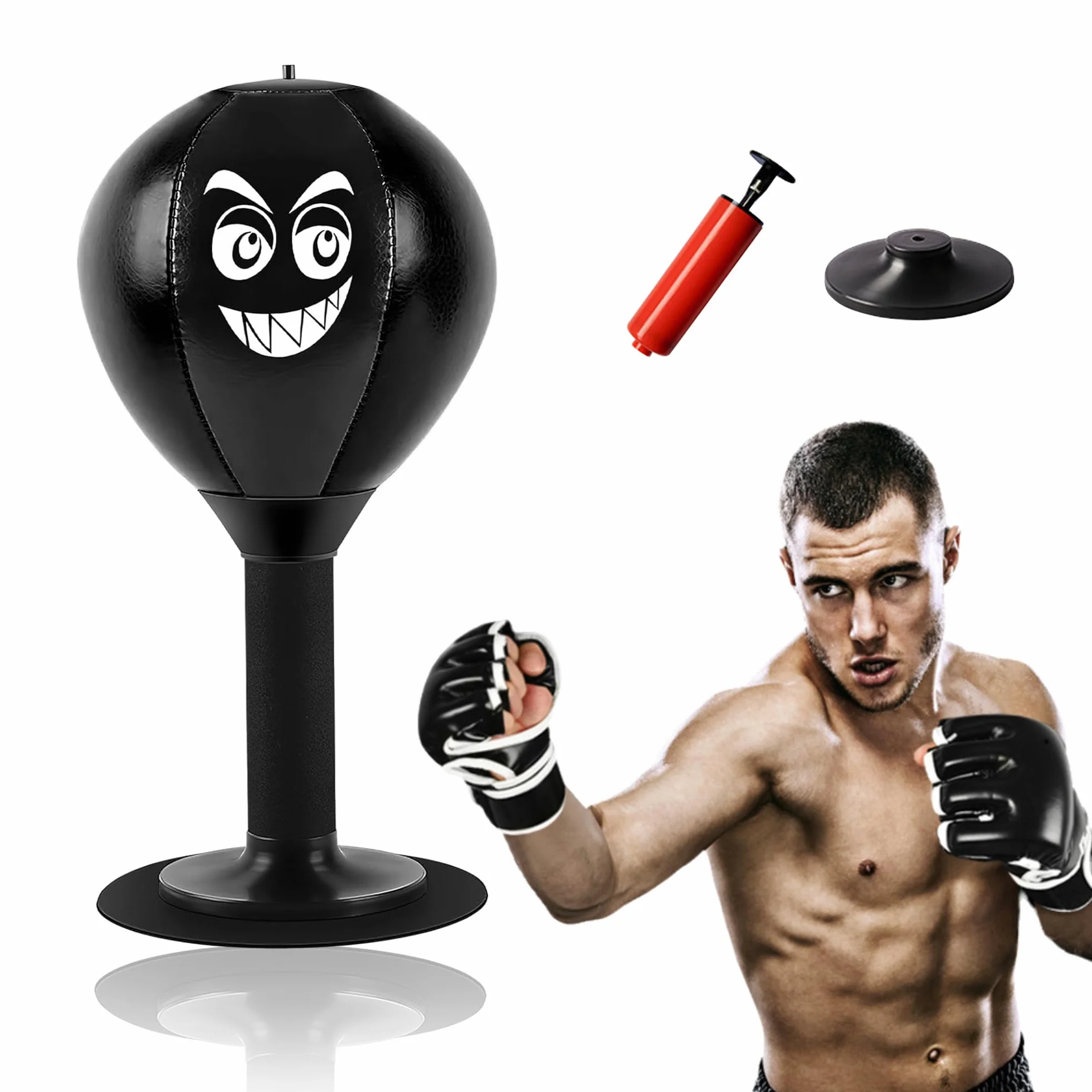 Punching-ball de bureau, Sac de frappe de bureau autonome avec ventouse, Rage Bag Sac de frappe de bureau mini pour l’activité à la maison et au bureau pour réduire le stress