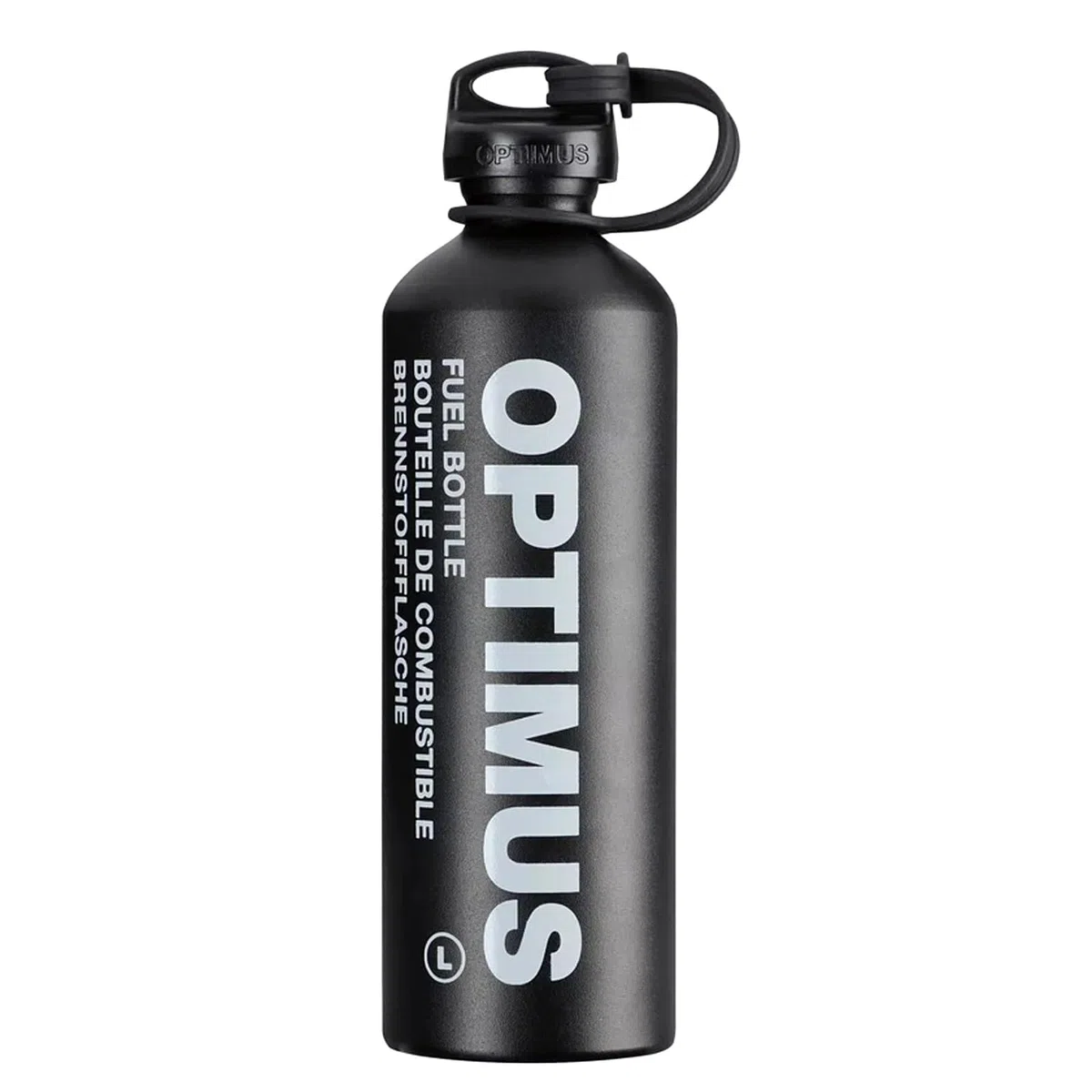 Optimus Bouteille de combustible de 1,0 l pour réchaud de camping avec combustible liquide (sans contenu) | résistante à la pression et légère | avec couvercle de fermeture sécurisé pour les enfants