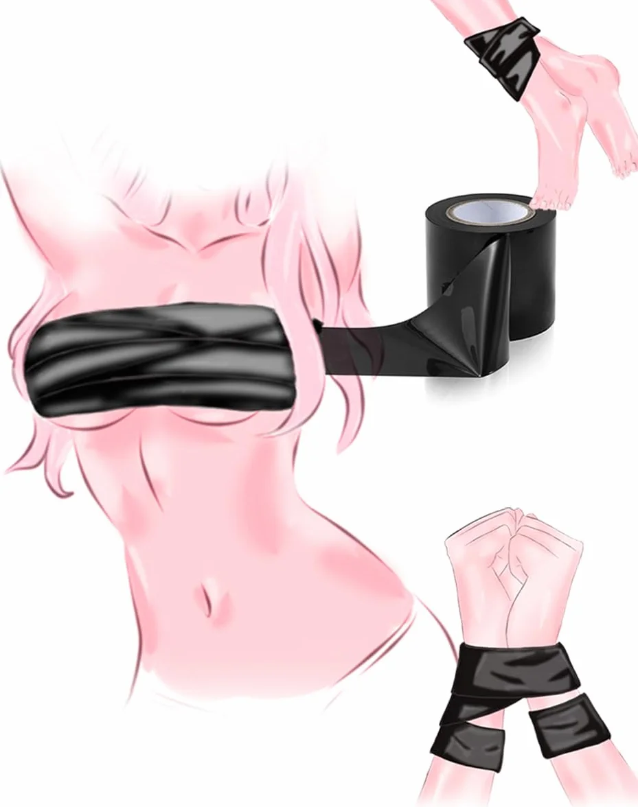 𝐁-𝐃-𝐒-𝐌 3 Types De Ruban Adhésif : Rouge, Noir, Rose, Facile à Traiter Avec Une Variété D'ajustements, Un Cadeau Original Pour Les Hommes Et Les Femmes 🅑🅓🅢🅜
