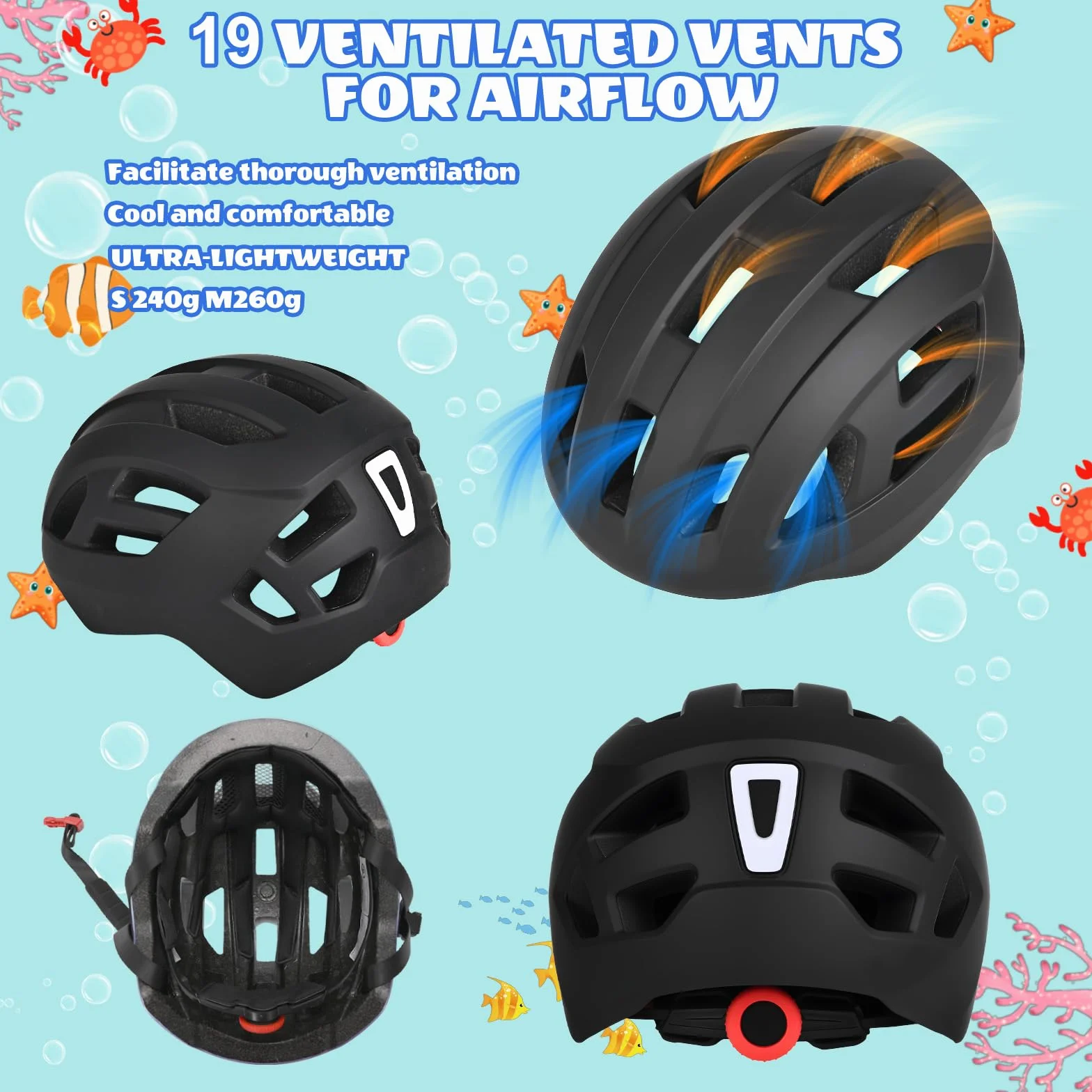 Casque de vélo avec feu arrière pour Enfants garçons et Filles, feu arrière Rechargeable de sécurité, réglables et légèr Casque pour Multi-Sports