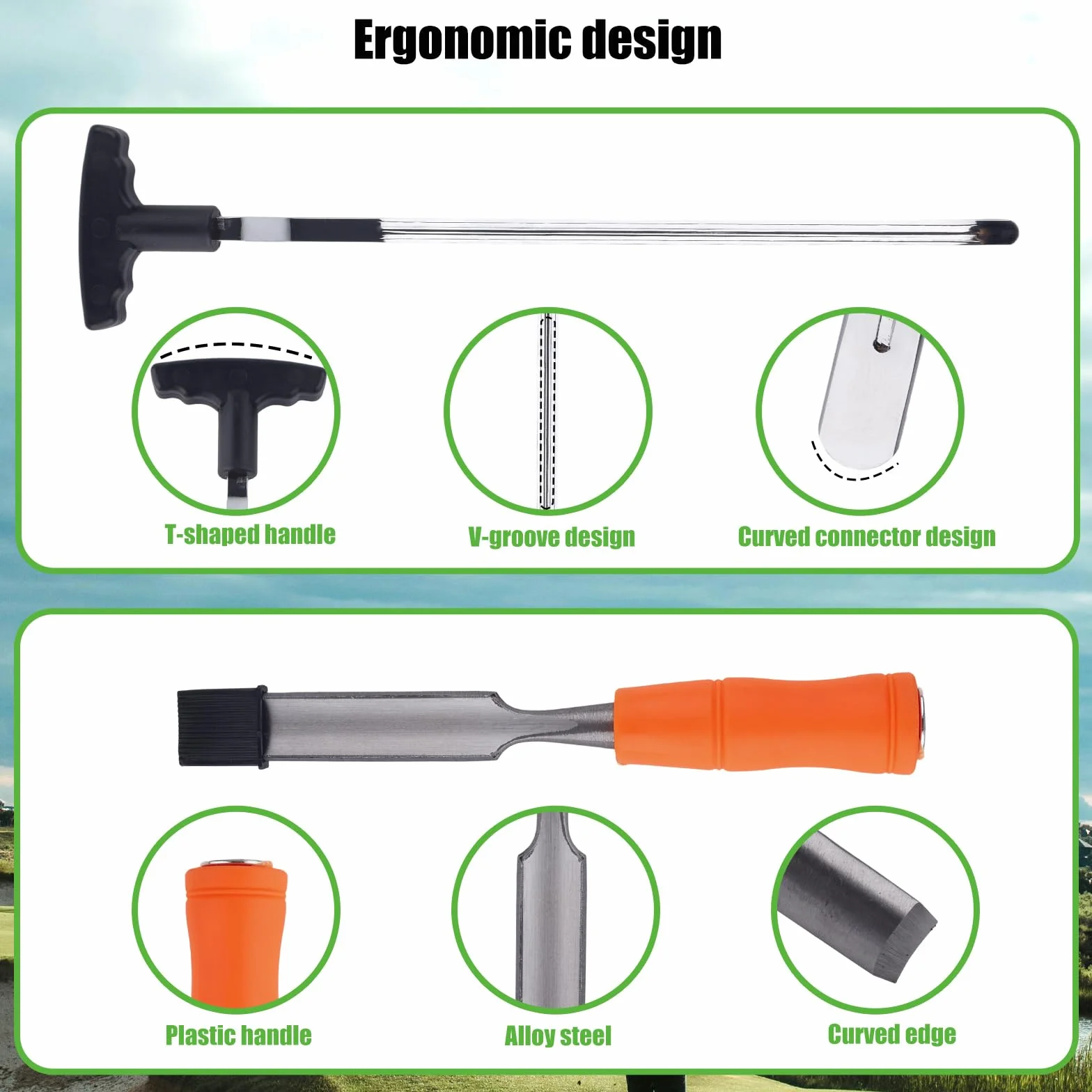 Gosknor Outil Retrait Grip de Golf et de Ruban Adhésif, Extracteur Grip à Rainure en V Économiseur Outil Réparation Durable pour Un Regrippage Facile des Clubs Accessoires Essentiels
