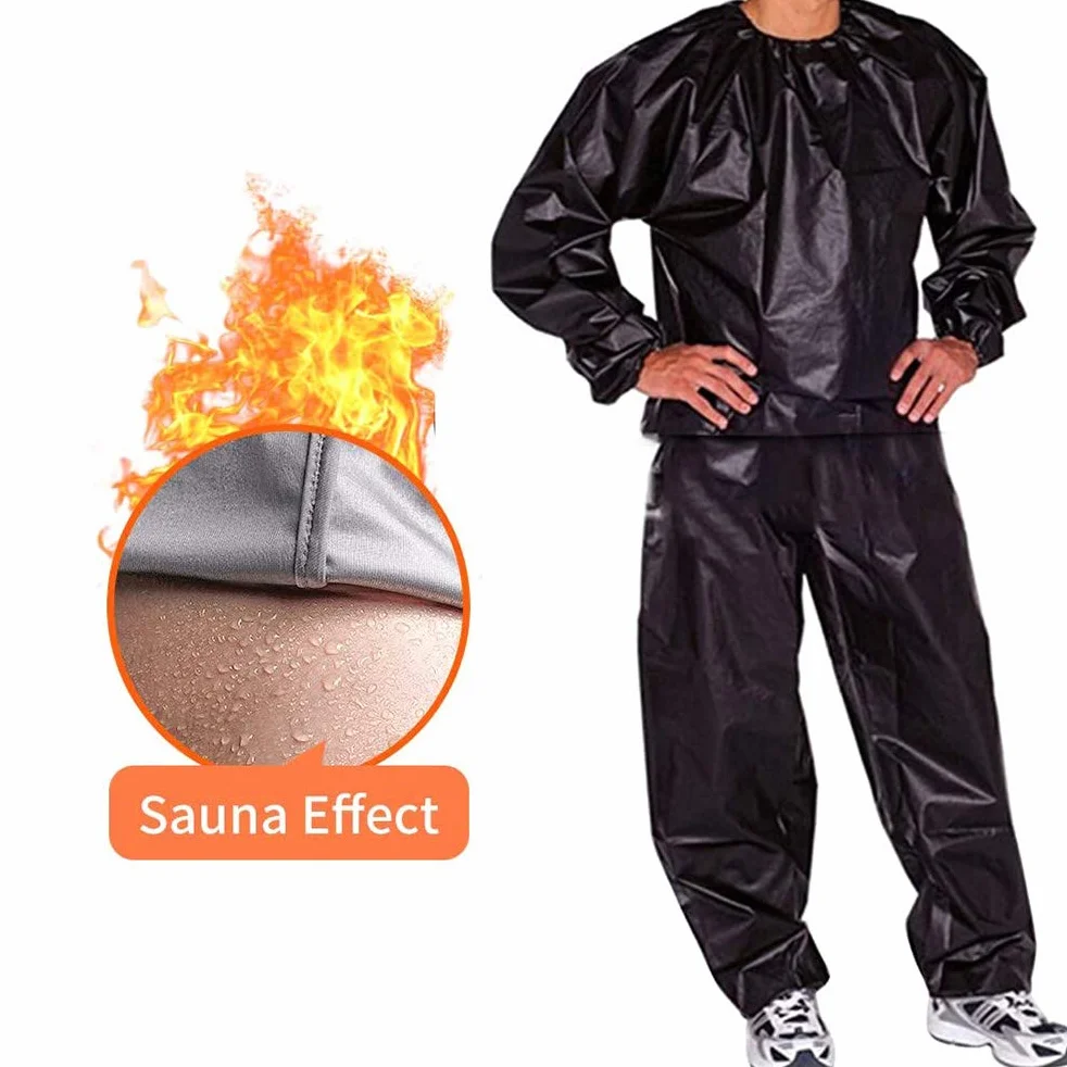 Combinaison de sudation pour sauna, perte de poids, sudation intégrale du corps, exercice amincissant, gym, fitness, anti-déchirure en PVC, pour homme et femme