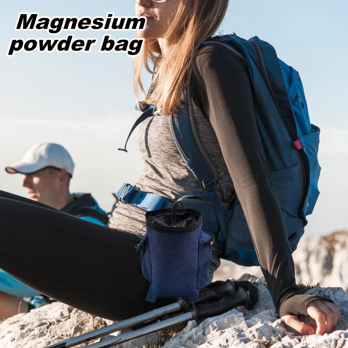 Sac de magnésie d'escalade, sac de magnésie, pochette Chal-k d'haltérophilie, organisateur de rangement Ch-alk avec poche zippée et ceinture réglable, pack organisateur pour équipement d'escalade en