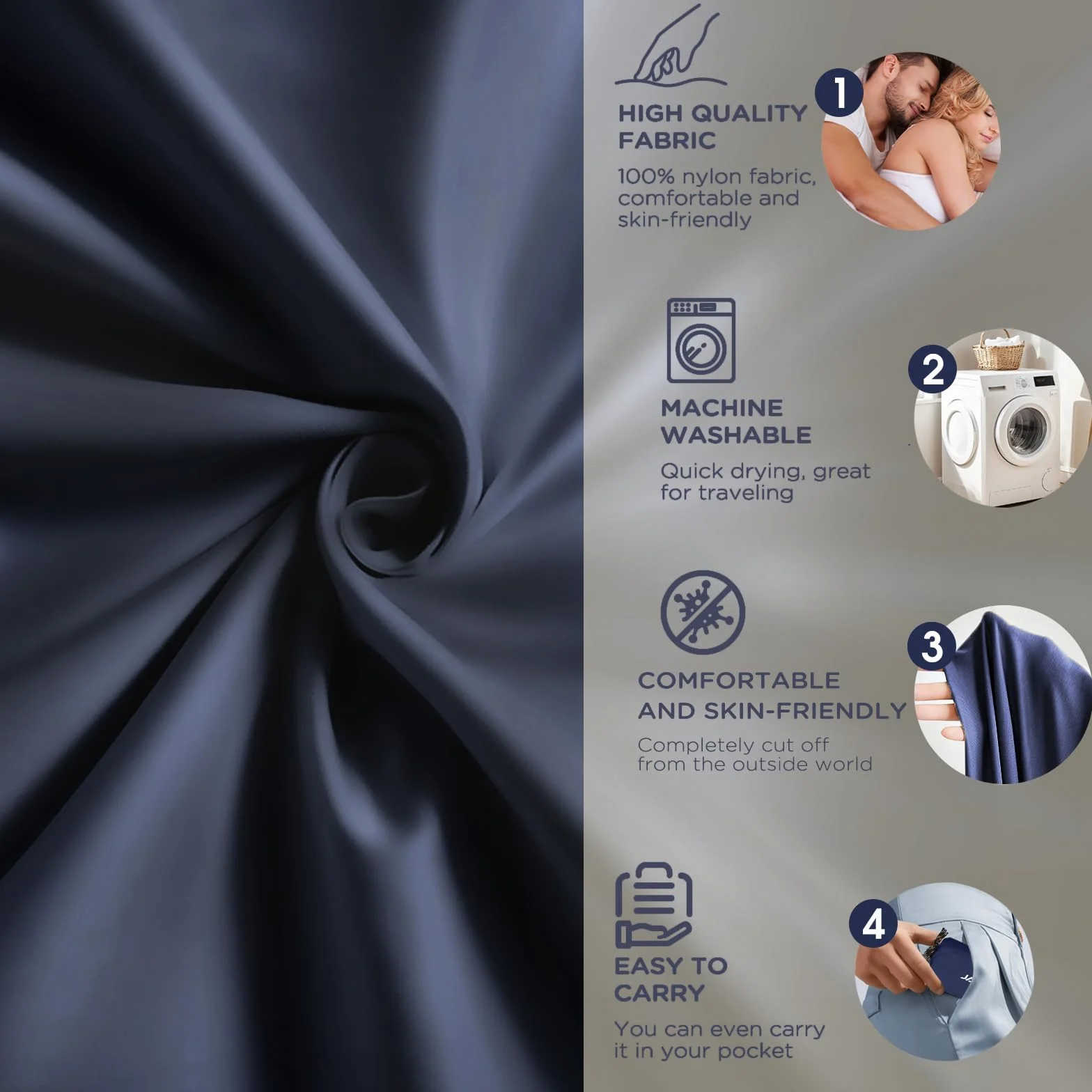 JAICOM Sac de Couchage - Drap de Sac de Couchage de Voyage Ultra-léger et Doux 100% Nylon, Sac a Viande 150 g, Emballage Ultra-Compact, Idéal pour Randonnée, Camping et Séjours en Auberge