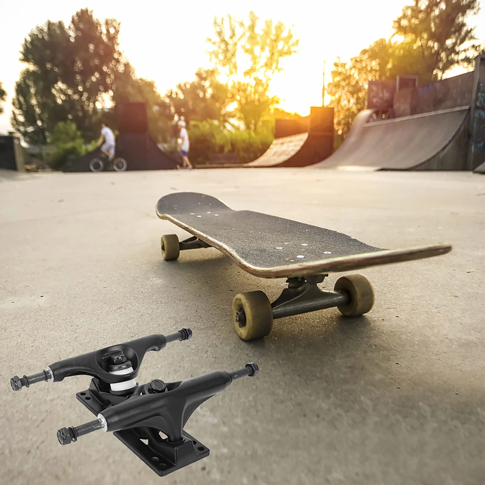 BuyWeek Trucks de Skateboard, 2 Pièces 4-8 Pouces Support de Camions de Skateboard Support de Planche à roulettes de Pont Professionnel pour Skateboard Longboard
