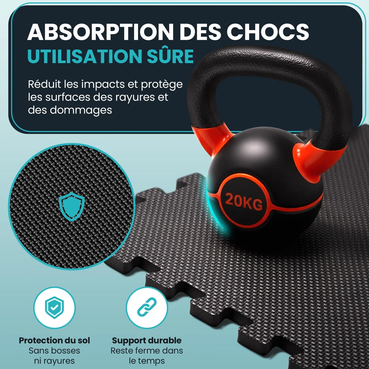 Tapis de Sport【Lot de 21 Tapis Puzzle】 EVA Tapis de Gym Antidérapant – Tapis de Sol a la Maison Gymnastique Fitness - Dalle Mousse Anti Vibration Revetement de Sol – Musculation Tatami Garage Piscine