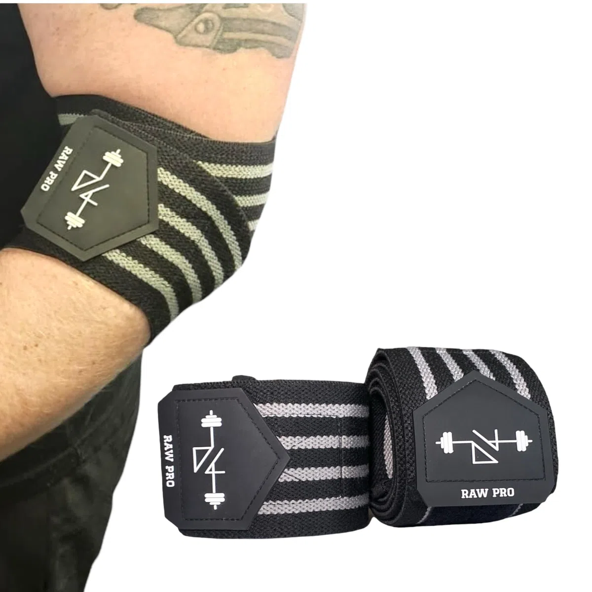 Paire de bandages de compression pour coude - Noir - Support de qualité supérieure pour haltérophilie, dynamophilie et musculation