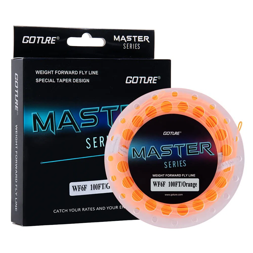 Goture Ligne de pêche à la mouche, 8 tresses, 9 kg, 13,6 kg, pour truite, bar, brochet dans l'eau salée, orange, blanc, jaune, blanc/noir, jaune