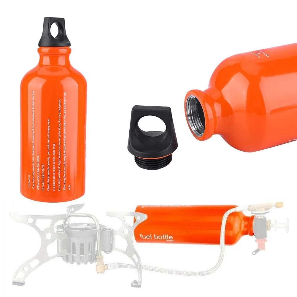 VGEBY Bouteille de stockage de carburant, alliage d'aluminium de conteneur d'essence de camping étanche pour la randonnée cuisant le pique-nique