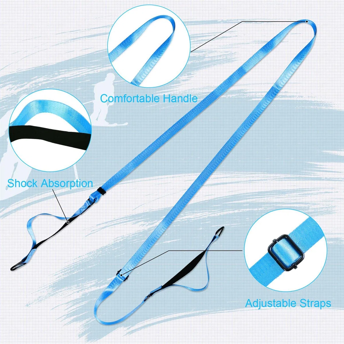 AIEX Harnais de Ski et de Snowboard pour Enfants, Harnais d'escalade pour Enfants Harnais de Ski Gilet et Laisse pour Garçons et Filles Tout-Petit Snowboard Débutants (Bleu)