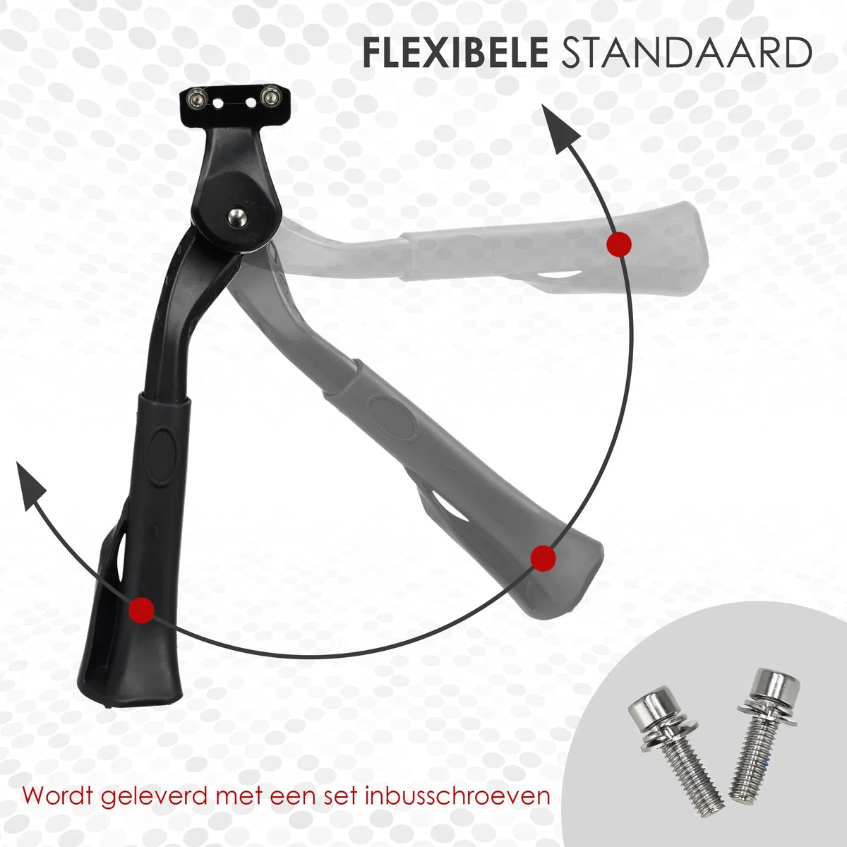 Béquille Vélo E-Bike & Fat Bike - Fourche Arrière Réglable Standard 24-29 Pouces | Béquille Latérale avec Pied Extra Large | Convient aux Vélos Électriques, VTT & Fatbikes (18-40mm)