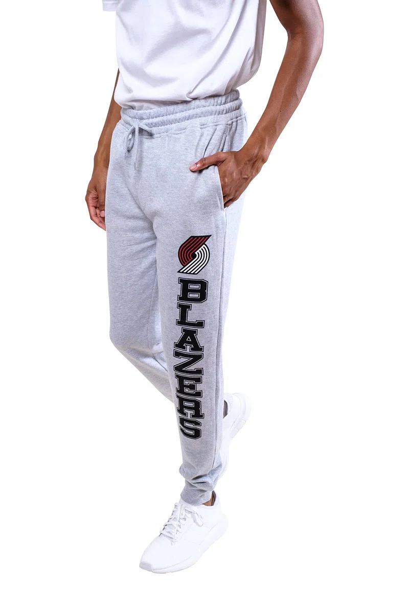Ultra Game NBA Official Pantalon de Jogging Super Doux pour Homme, Unisexe, Portland Trail Blazers, Gris chiné, L