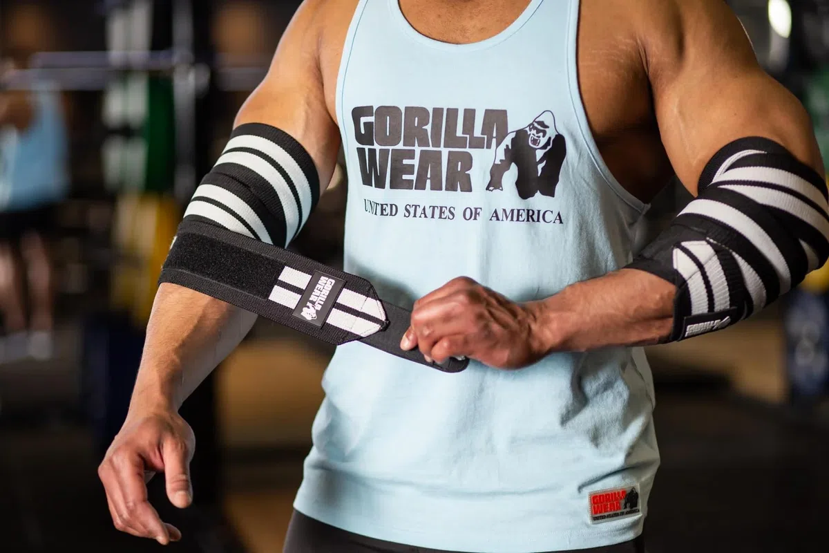 Gorilla Wear Elbow Wraps Coudières Bodybuilding Fitness Unisexe Noir (120cm)