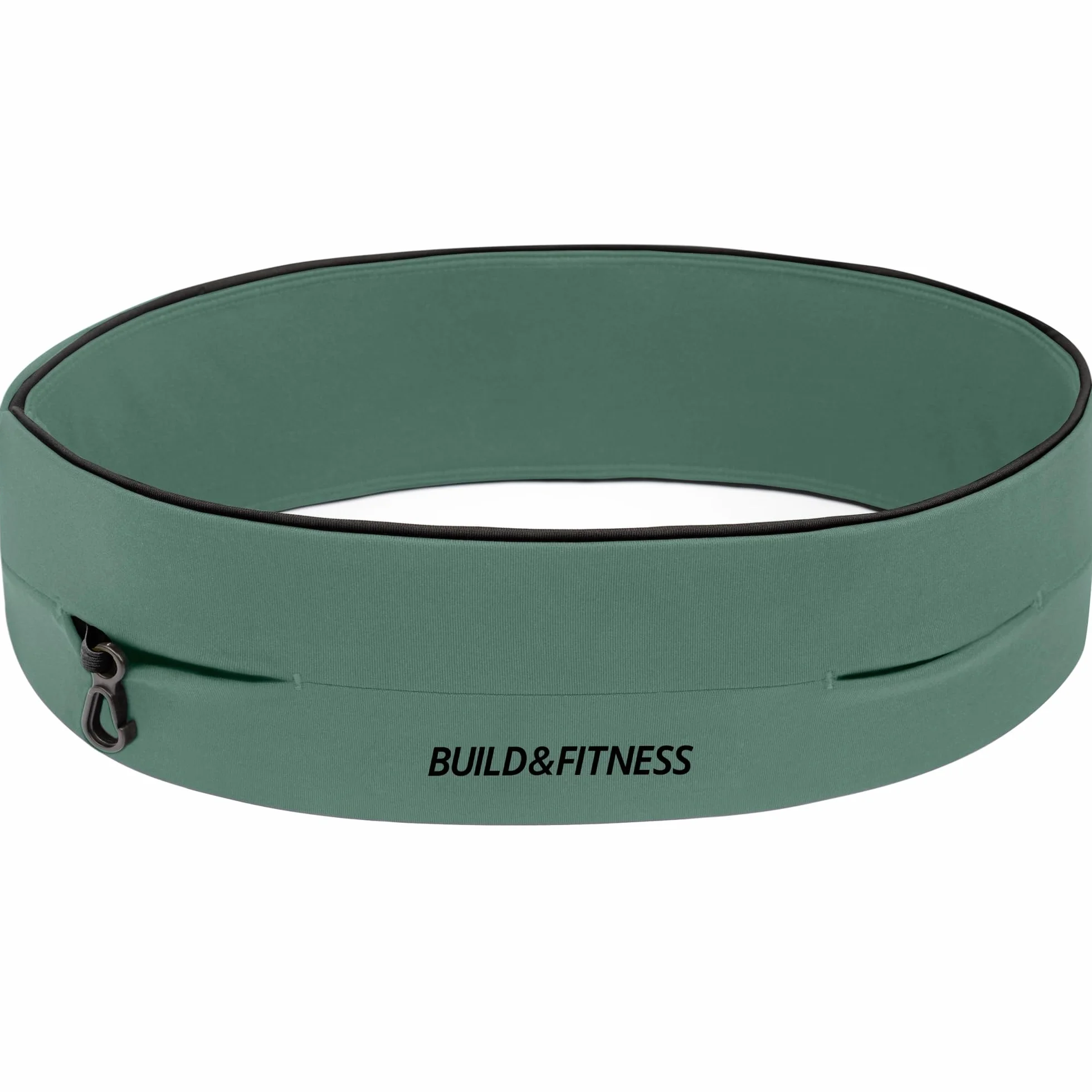 Ceinture de Course Build & Fitness, Poche à la Taille, Porte-clés intégré, Support pour téléphone. pour Hommes et Femmes. Légère, Fine et Confortable ; Compatible avec Tous Les Samsung et iPhones