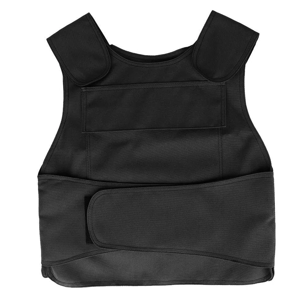 Gilet de protection, gilet anti-couteau avant et arrière, gilet d'autodéfense dissimulé, équipement de sécurité à l'épreuve des balles (sans plaque), Noir