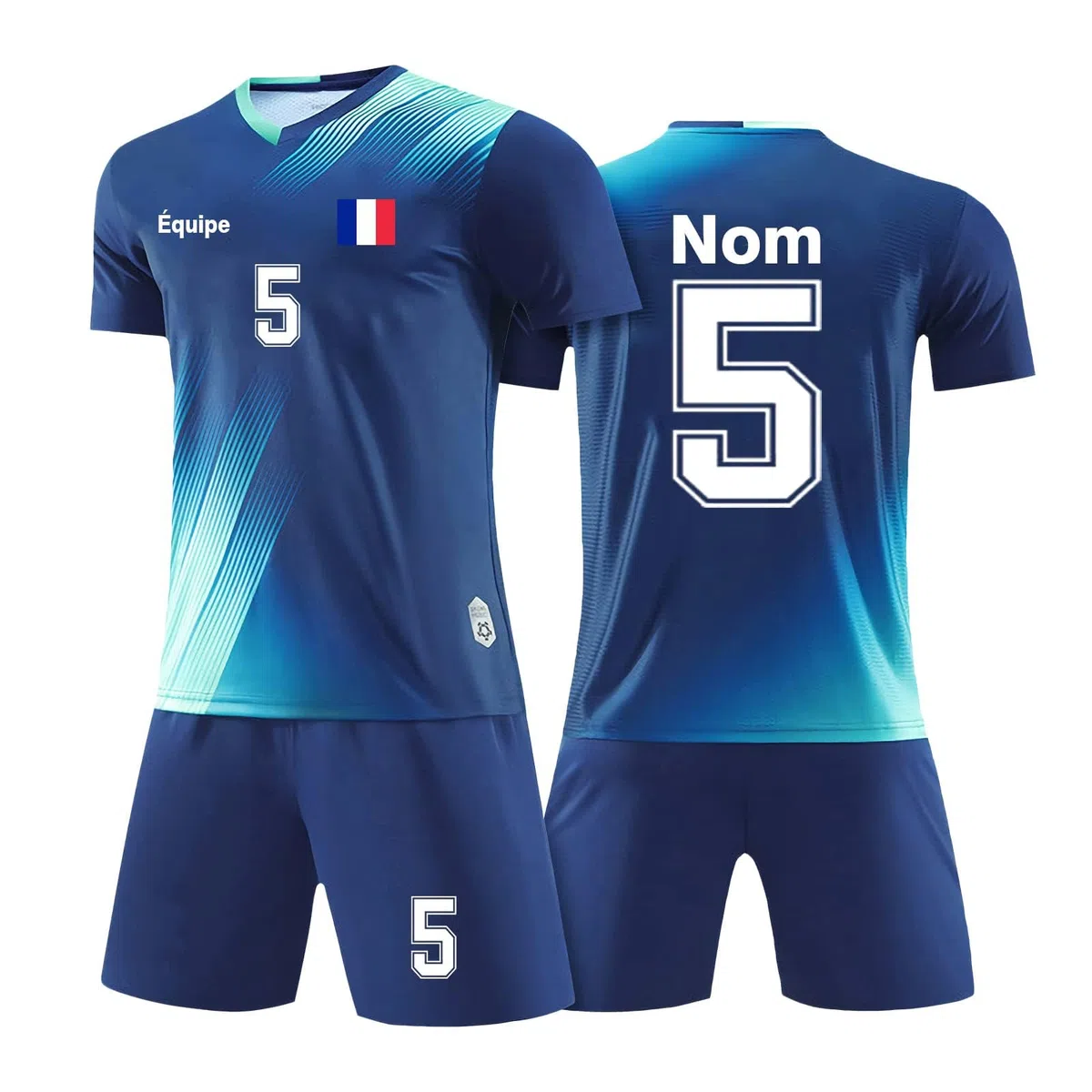 Maillot de Foot Enfant Homme Personnalisé Maillot Equipe de Football Enfant Homme avec Le Numéro du Nom