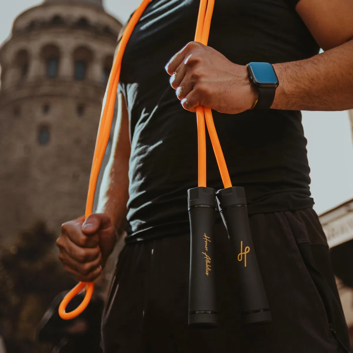 Honor Athletics - Corde à sauter lourde de 0,5 kg pour entraînement de haute intensité et de force – Corde réglable en PVC de 3 m avec poignée ergonomique, roulement à billes, idéale pour la boxe, le