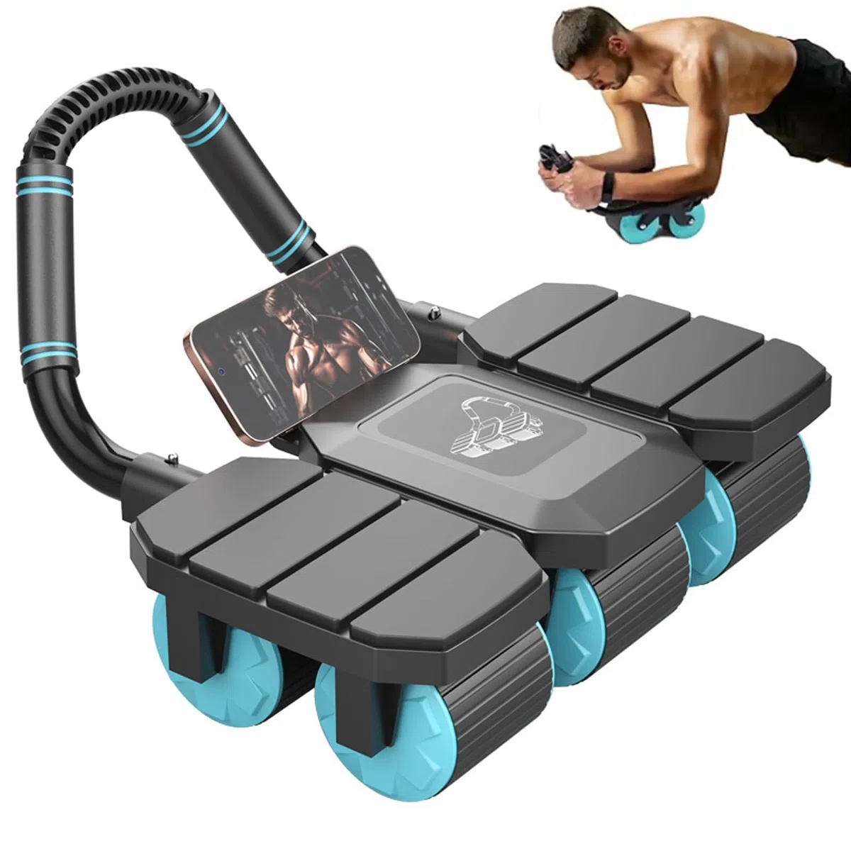 Roue abdominale pour la maison - Avec 8 coudes - Avec coussinets en mousse - Charge maximale : 150 kg - Pour entraînement de base
