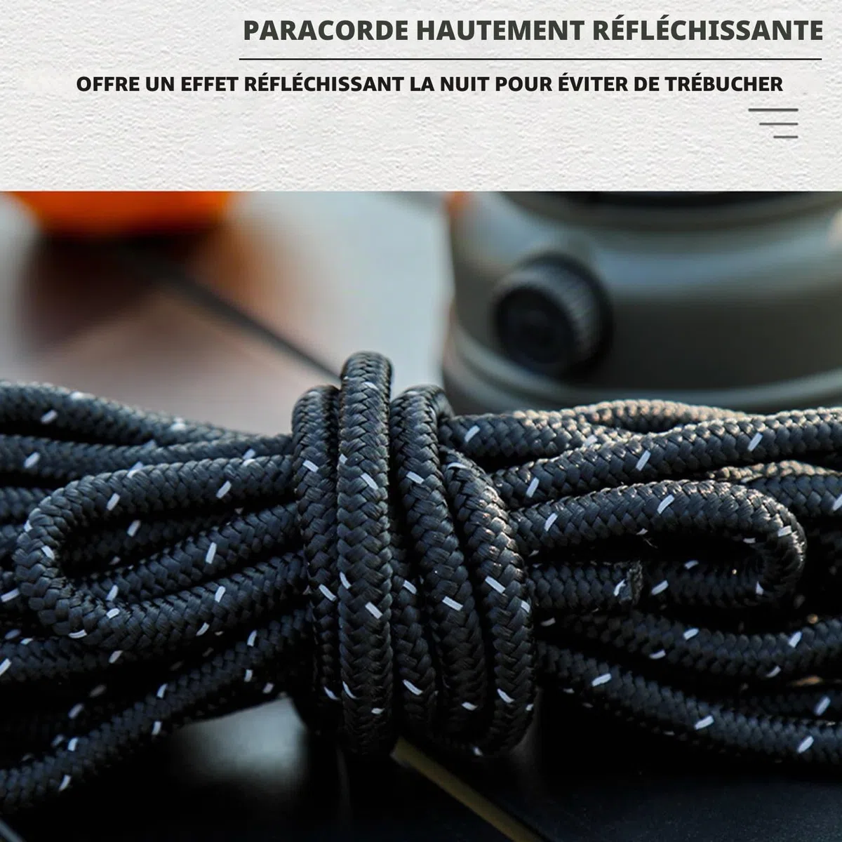 Lot de 4 haubans réfléchissants de 4 m - 4 mm - Tendeur léger - Réglable - Pour extérieur, tente, tente, camping, voile d'ombrage - Corde à linge (noir)