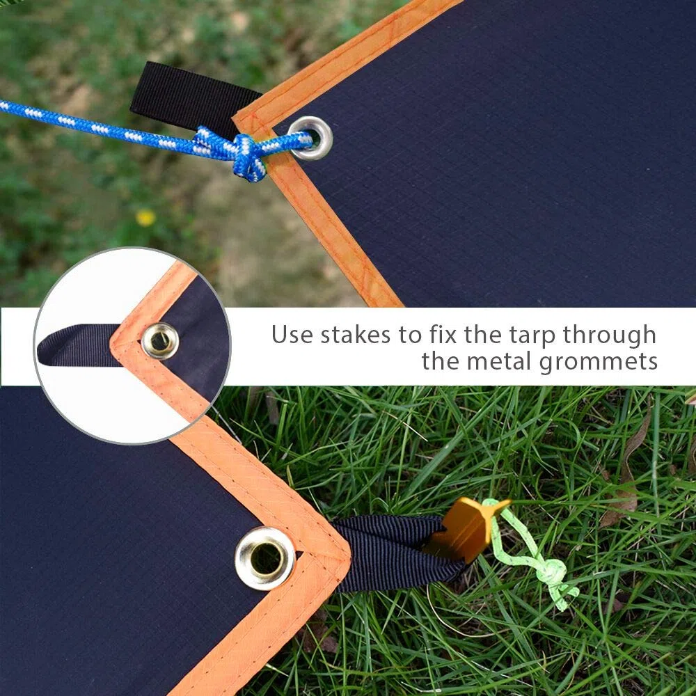GEERTOP Tapis de Sol imperméable ultraléger pour 1 à 4 Personnes pour Camping, randonnée, Pique-Nique (5 Tailles)