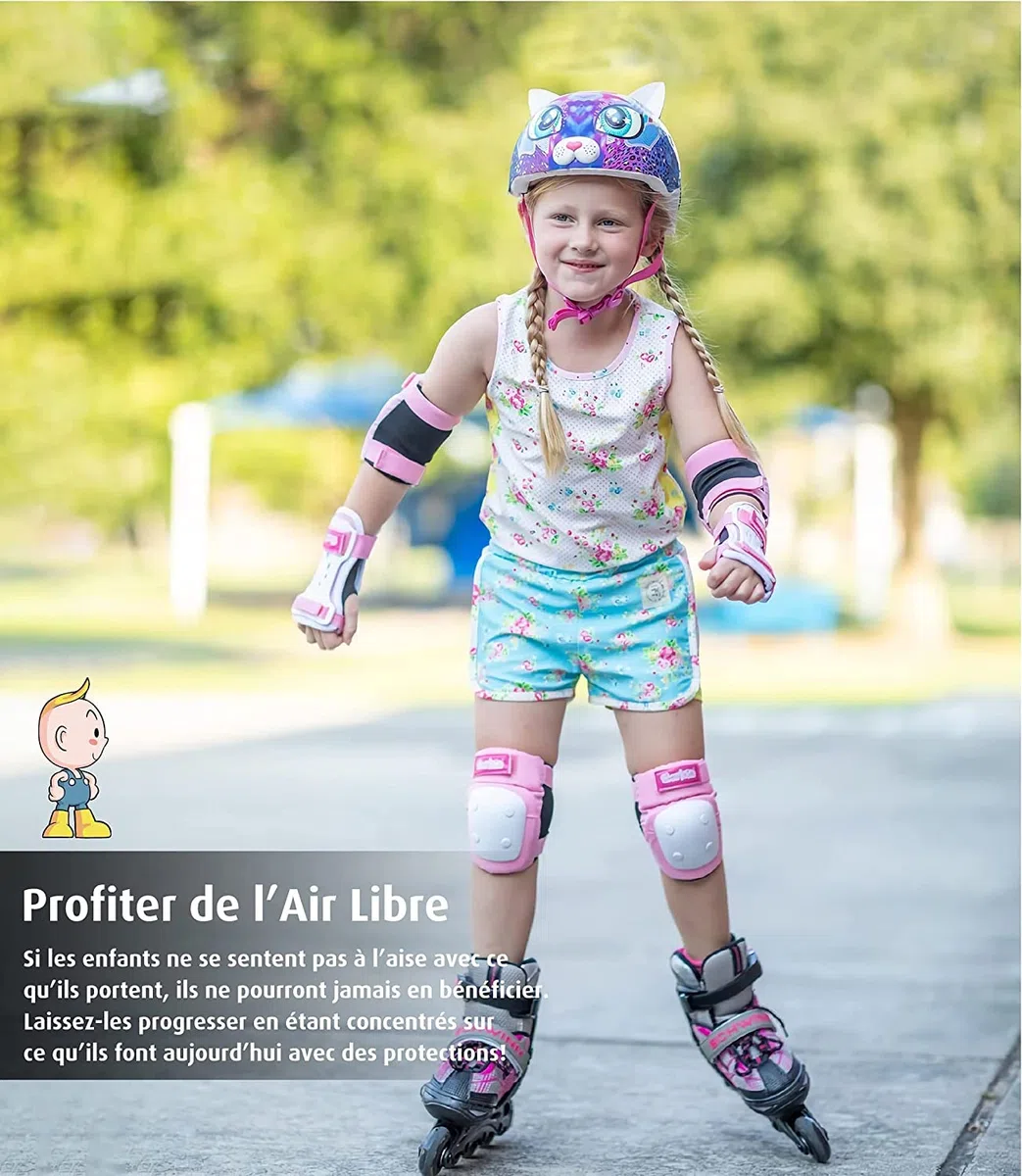 Simply Kids Protection Roller Enfant I Genouillère Coudières et Protège-Poignets pour Fille Garçon I Protection Skateboard Enfant avec Sac Mesh I Vélo Trotinette Draisienne Ski Patinage