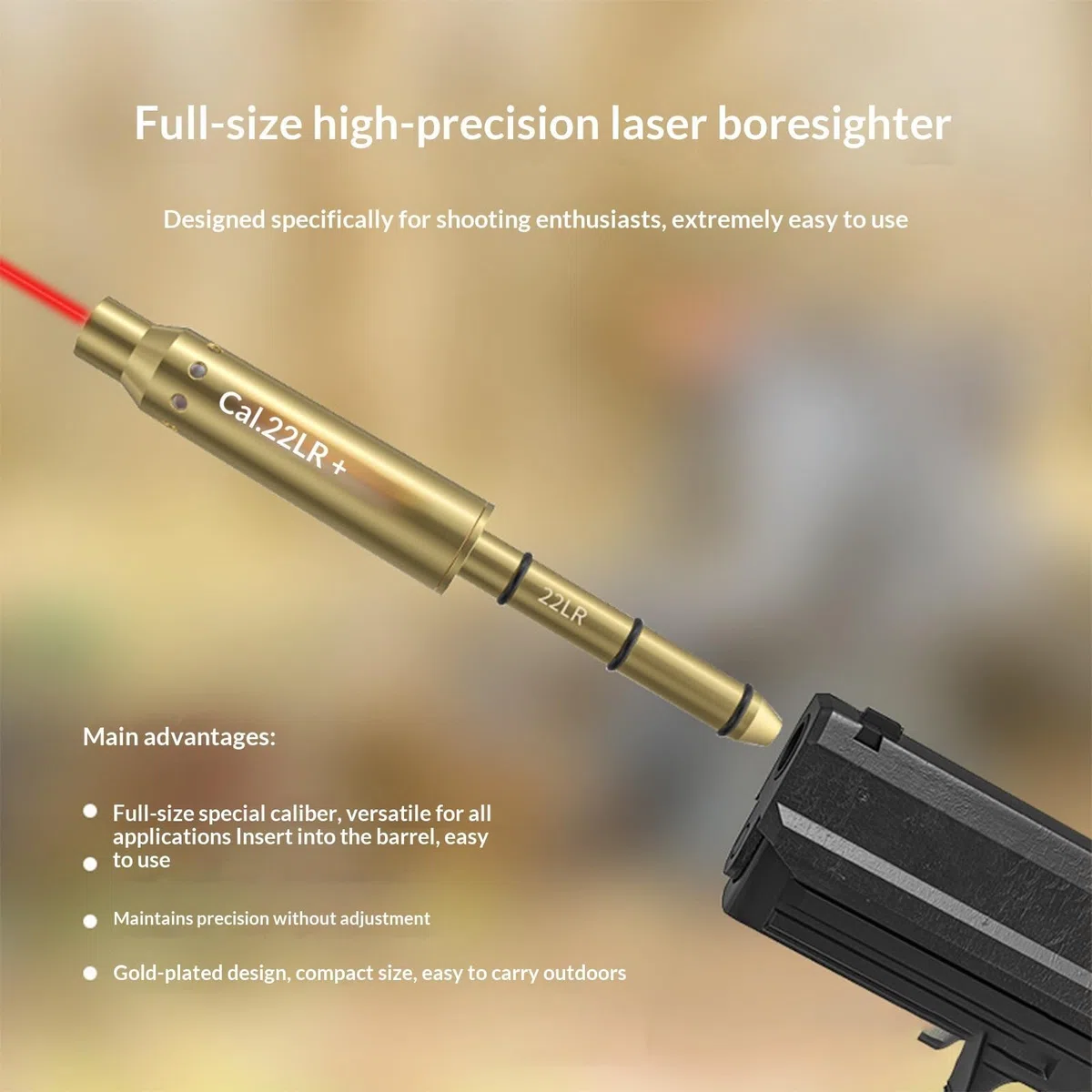 Collimateur Laser 4,5 mm (0,177")/27 mm/6,5 mm/9 mm/22LR pour Armes à air comprimé | Calibrage Rapide des Lunettes de visée - [Usage Exclusif pour Les activités Sportives]