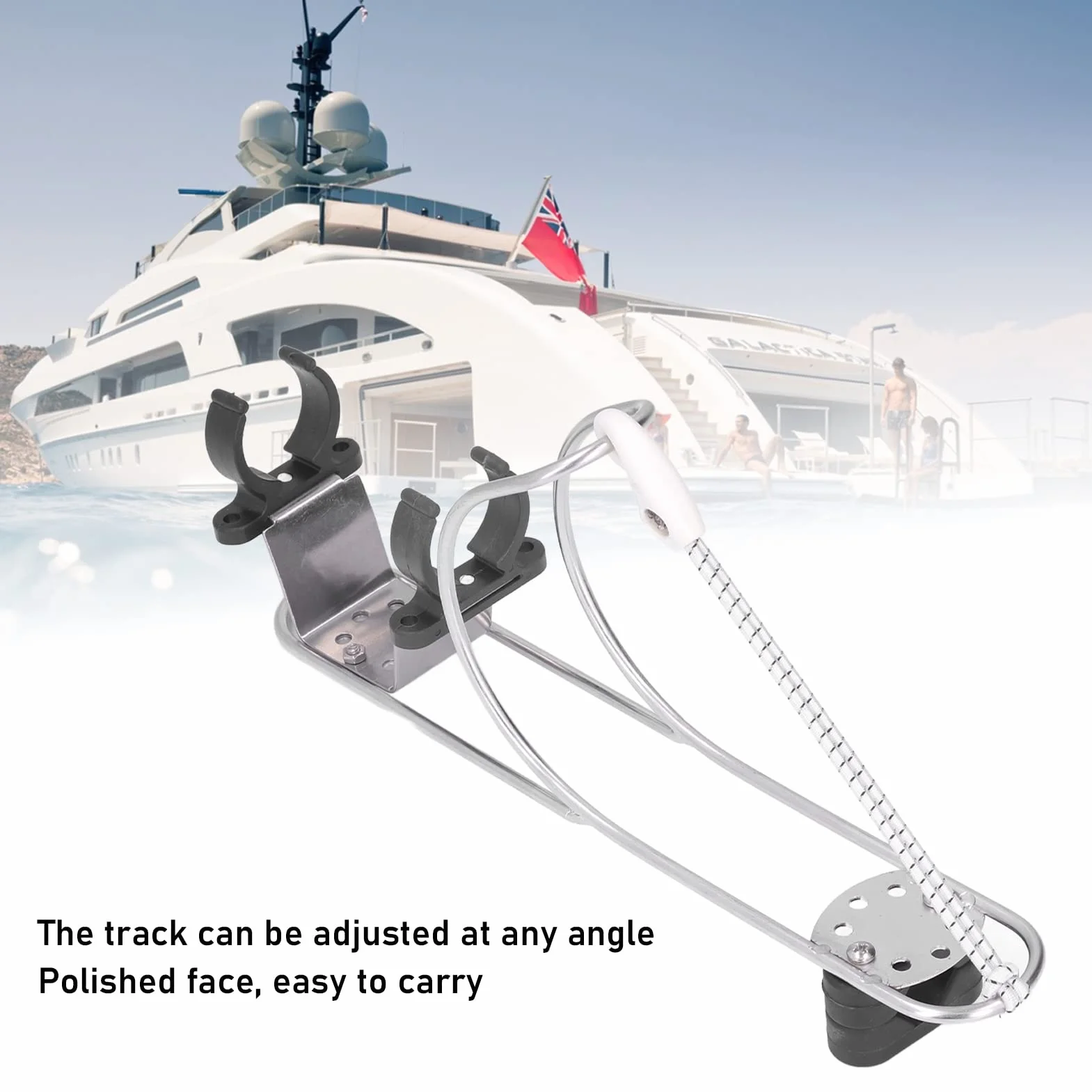 Support de fer à cheval pour bouée de sauvetage, support de bouée de sauvetage marine pour bateau, sélection d'angle arbitraire en métal, résistant aux collisions, petit volume pour le