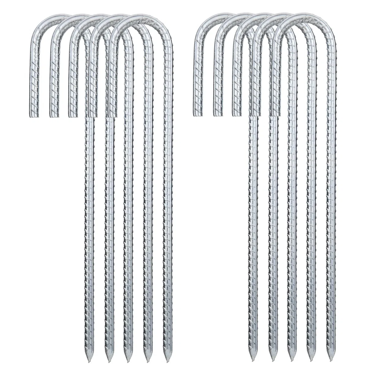 NONMON 10 Pièces Piquets Ancrage au Sol, 30 cm Crochets en J, Ancres Résistants Piquet de Tente Sardines de Fixation en Acier Galvanisé pour Sécuriser Trampoline Auvent Bâche Camping Clôture Jardin