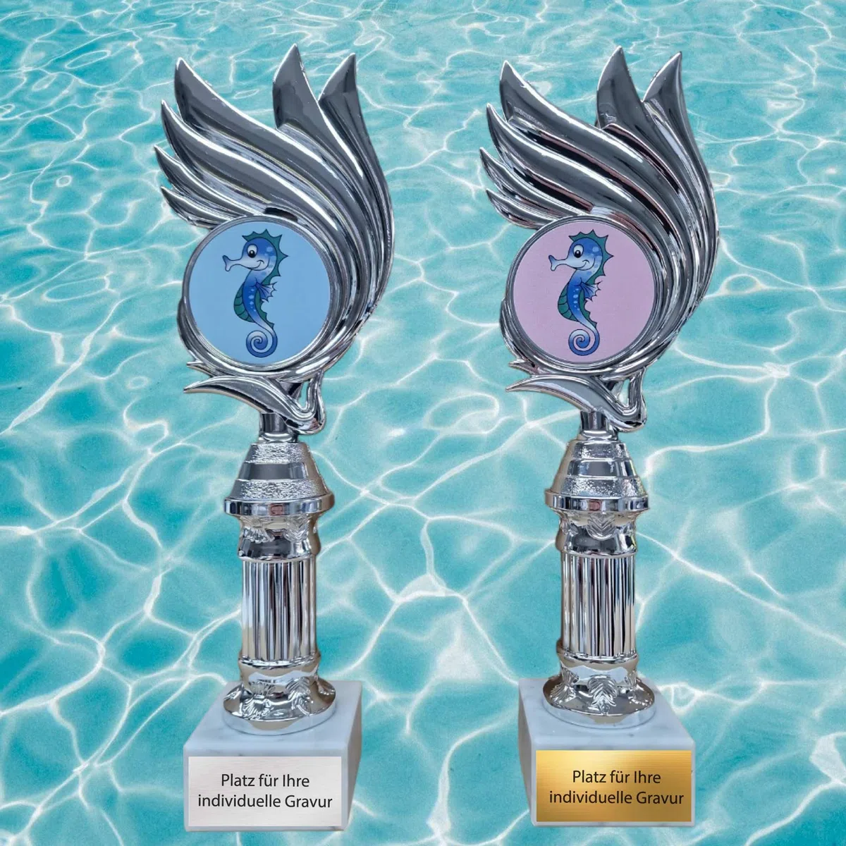 · La fierté de l'hippocampe : récompense pour la réussite de l'examen d'hippocampes · nageur précoce · natation débutant · insigne de natation · 27 cm