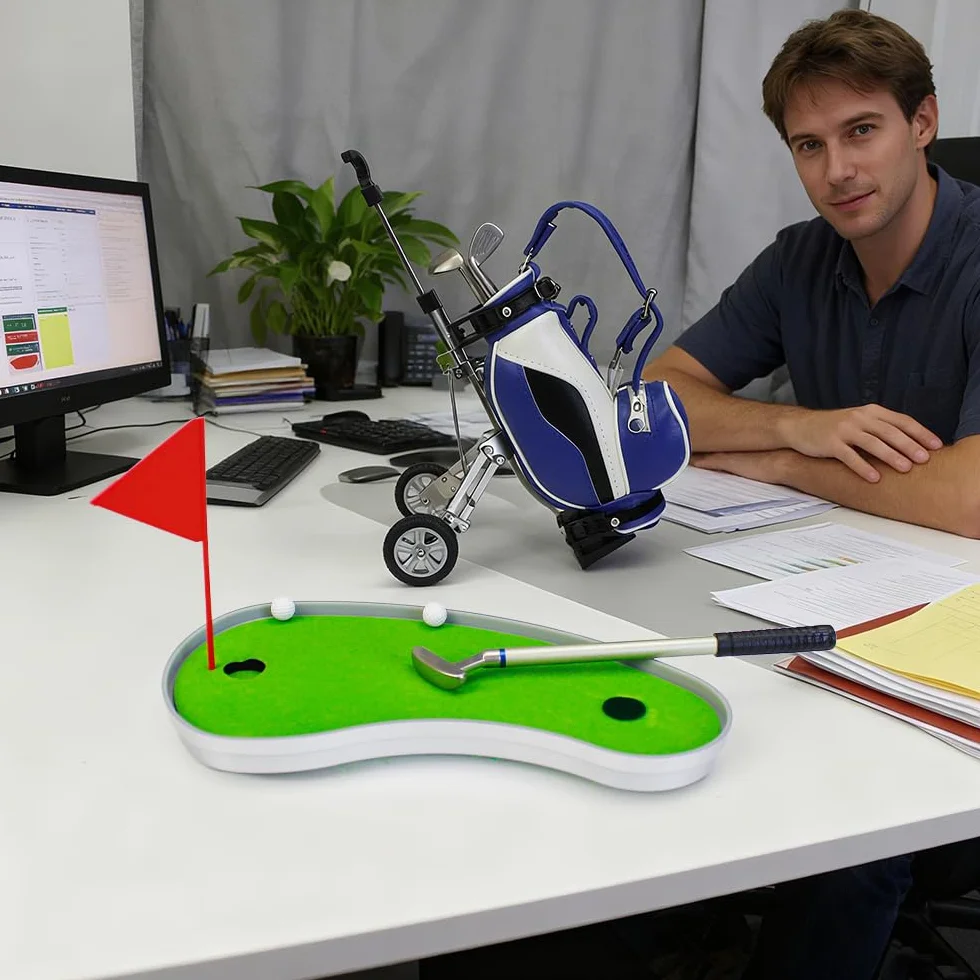 Kofull Cadeaux de Golf Gadgets de Mini Clubs de Golf Porte-Stylo de Golf avec 3 stylos de Club de Golf