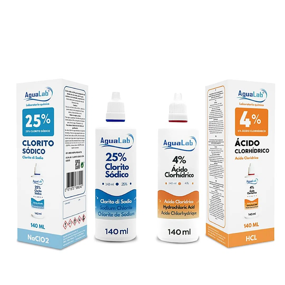 Kit minéral pour traitement de l'eau (2 x 140 ml) - Solution activatrice et minérale - Sceau de sécurité - Fabriqué en Espagne