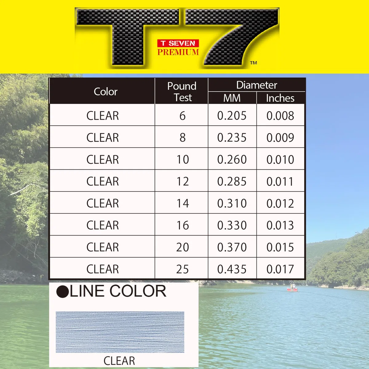 Yo-Zuri T7 Premium 200 m Ligne fluorocarbone Unisexe, Transparent, 200yd