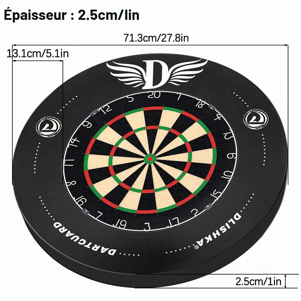 Cible Flechette Protection Murale,Anneau EVA pour Dart Board, Jeu De Flechette, Fléchettes Ratées, Facile À Installer, Intérieur/Extérieur, Accessoire Idéal Jeu Flechette.