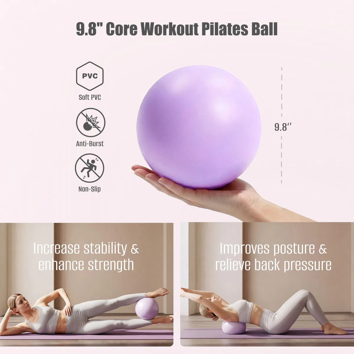 MaxU Pilates Kit pour Femmes Anneau avec Compteur, Cercle 35cm,Ballon,Bandes & Chaussettes.Équipement Complet idéal pour débutants à Domicile.Renforcez Votre Corps avec ce Set Polyvalent.